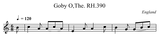Goby O,The. RH.390 - staff notation
