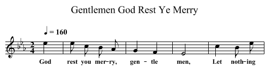 God Rest Ye Merry, Gentlemen - staff notation