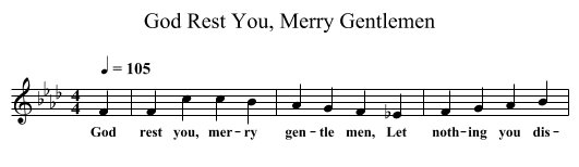 God Rest You, Merry Gentlemen - staff notation