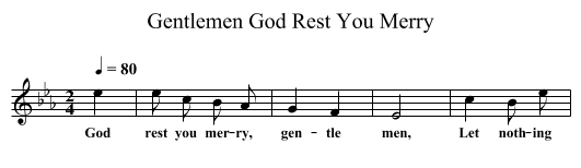 God Rest You Merry, Gentlemen - staff notation