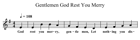 God Rest You Merry, Gentlemen - staff notation