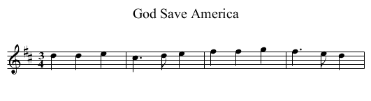 God Save America - staff notation