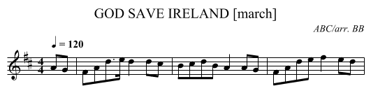 GOD SAVE IRELAND [march] - staff notation