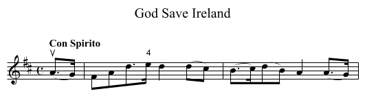 God Save Ireland - staff notation