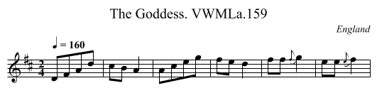 Goddess. VWMLa.159, The - staff notation