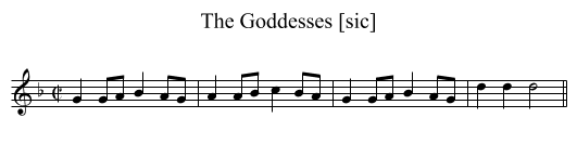 Goddesses [sic], The - staff notation