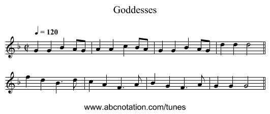 Goddesses - staff notation