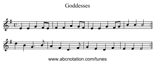 Goddesses - staff notation
