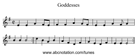 Goddesses - staff notation
