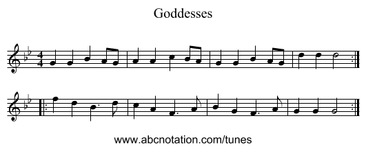 Goddesses - staff notation