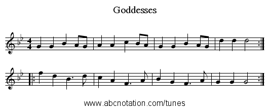 Goddesses - staff notation