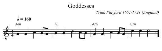 Goddesses - staff notation