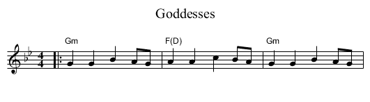 Goddesses - staff notation