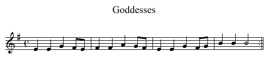 Goddesses - staff notation