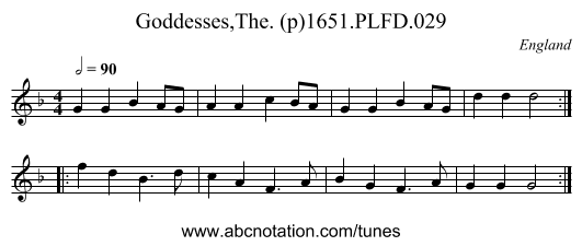 Goddesses,The. (p)1651.PLFD.029 - staff notation