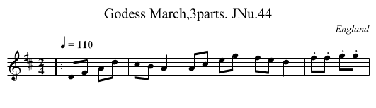 Godess March,3parts. JNu.44 - staff notation
