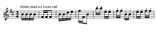 Godess March,bass part. JNu.44 - staff notation