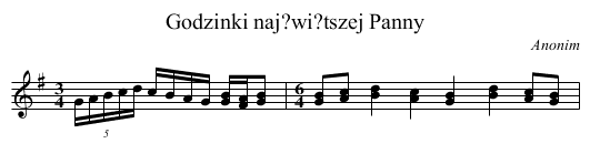 Godzinki naj?wi?tszej Panny - staff notation