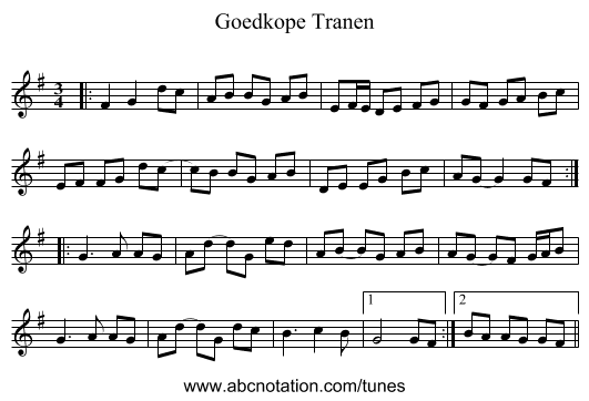 Goedkope Tranen - staff notation