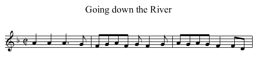 Going down the River - staff notation