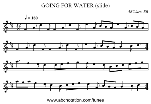 GOING FOR WATER (slide) - staff notation