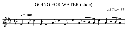 GOING FOR WATER (slide) - staff notation