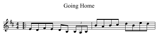 Going Home - staff notation