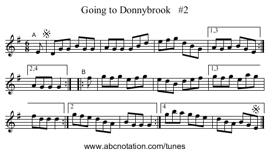 Going to Donnybrook   #2 - staff notation