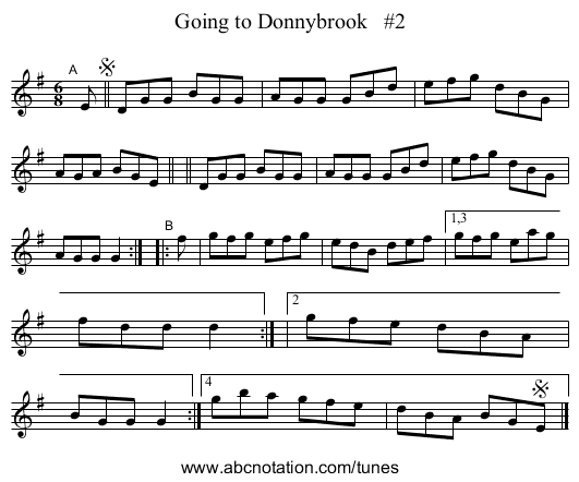 Going to Donnybrook #2 - staff notation
