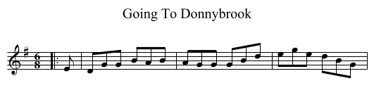 Going To Donnybrook - staff notation