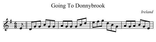 Going To Donnybrook - staff notation