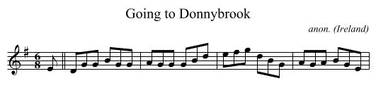 Going to Donnybrook - staff notation