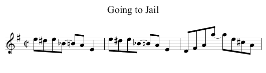 Going to Jail - staff notation
