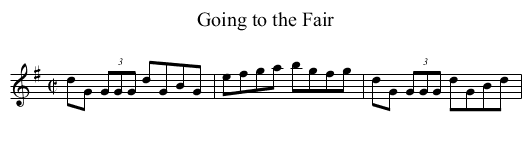 Going to the Fair - staff notation