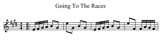 Going To The Races - staff notation
