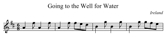 Going to the Well for Water - staff notation