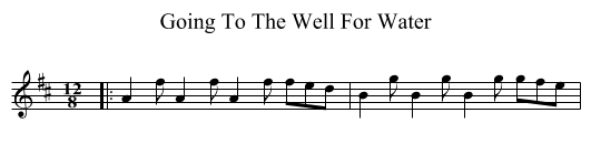 Going To The Well For Water - staff notation