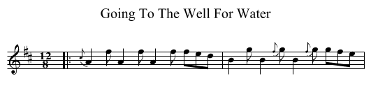 Going To The Well For Water - staff notation