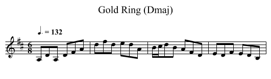 Gold Ring (Dmaj) - staff notation