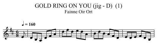 GOLD RING ON YOU (jig - D)  (1) - staff notation