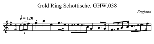 Gold Ring Schottische. GHW.038 - staff notation