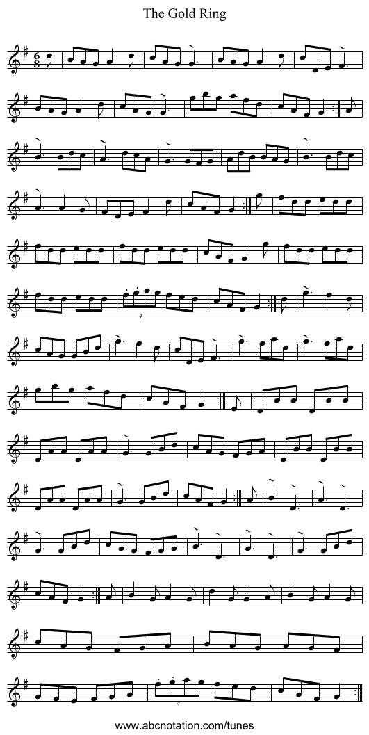 Gold Ring, The - staff notation