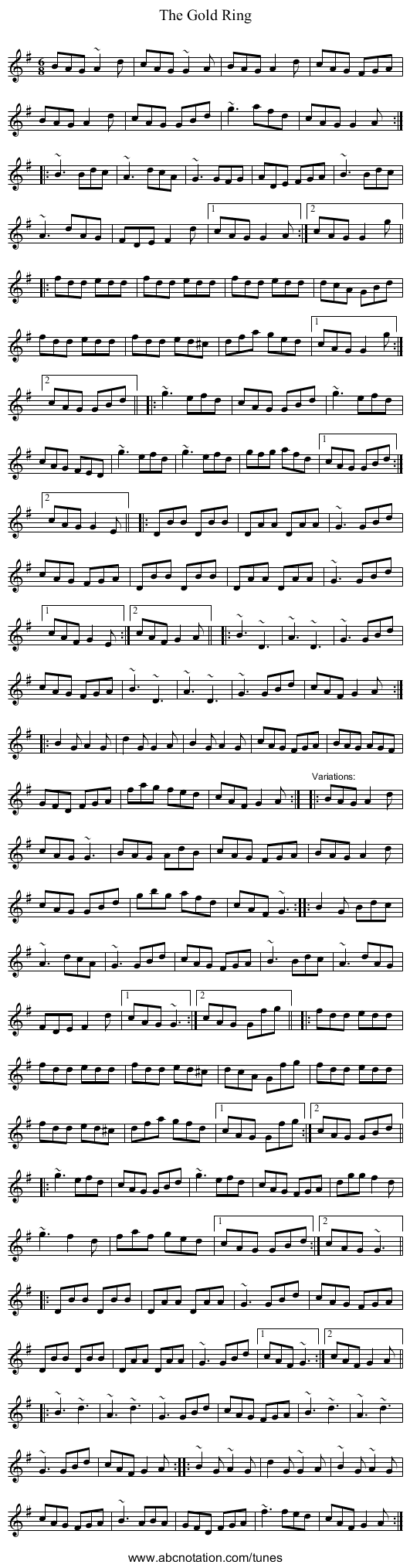 Gold Ring, The - staff notation