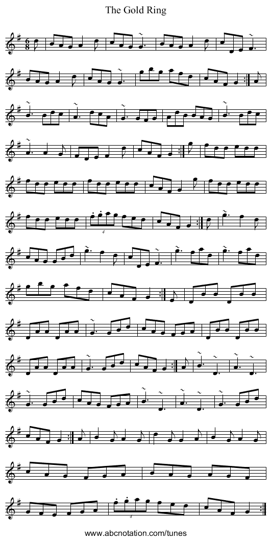 Gold Ring, The - staff notation