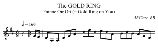 GOLD RING, The - staff notation