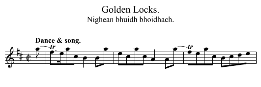 Golden Locks. - staff notation