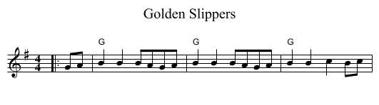 Golden Slippers - staff notation