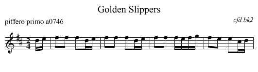 Golden Slippers - staff notation