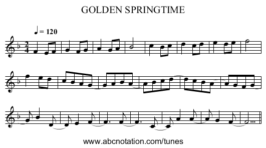 GOLDEN SPRINGTIME - staff notation