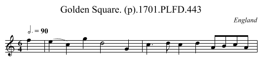 Golden Square. (p).1701.PLFD.443 - staff notation